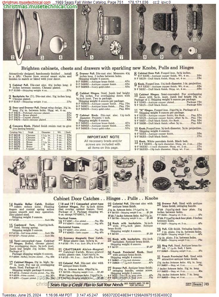 1969 Sears Fall Winter Catalog, Page 751