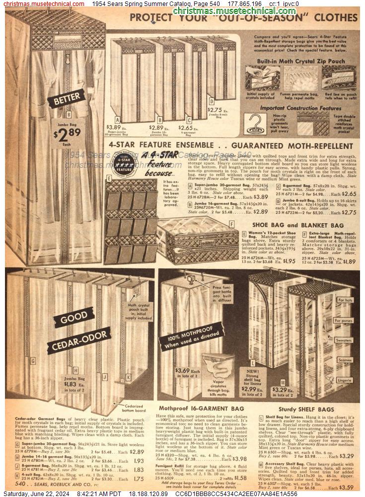 1954 Sears Spring Summer Catalog, Page 540