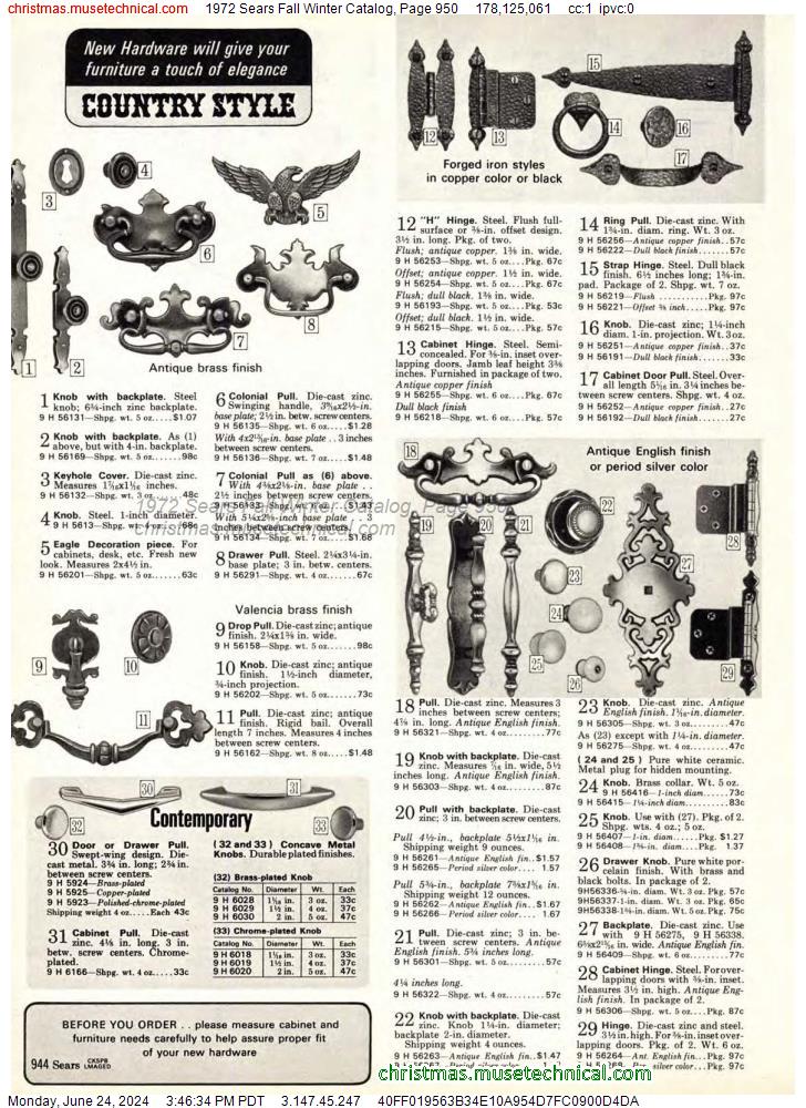 1972 Sears Fall Winter Catalog, Page 950