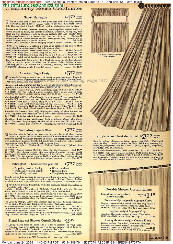 1962 Sears Fall Winter Catalog, Page 1427