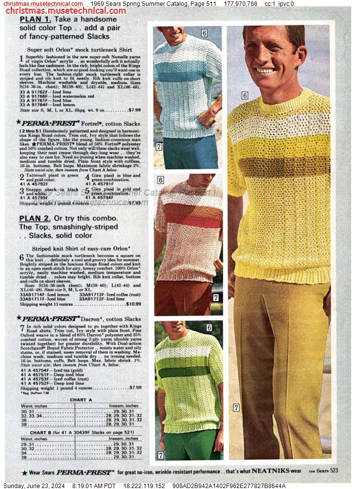 1969 Sears Spring Summer Catalog, Page 511