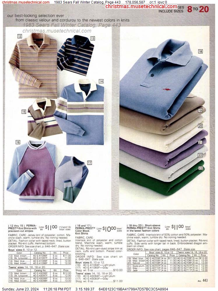 1983 Sears Fall Winter Catalog, Page 443