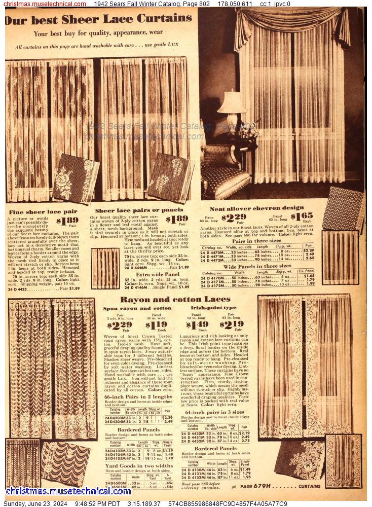 1942 Sears Fall Winter Catalog, Page 802