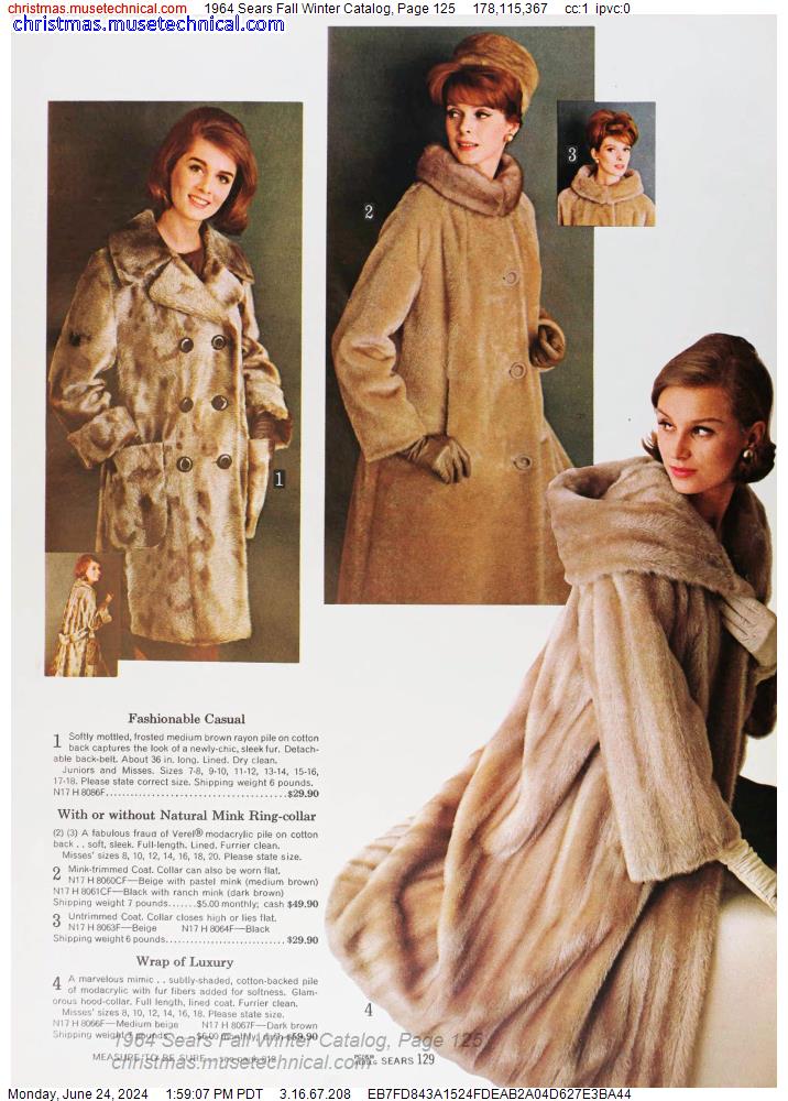 1964 Sears Fall Winter Catalog, Page 125