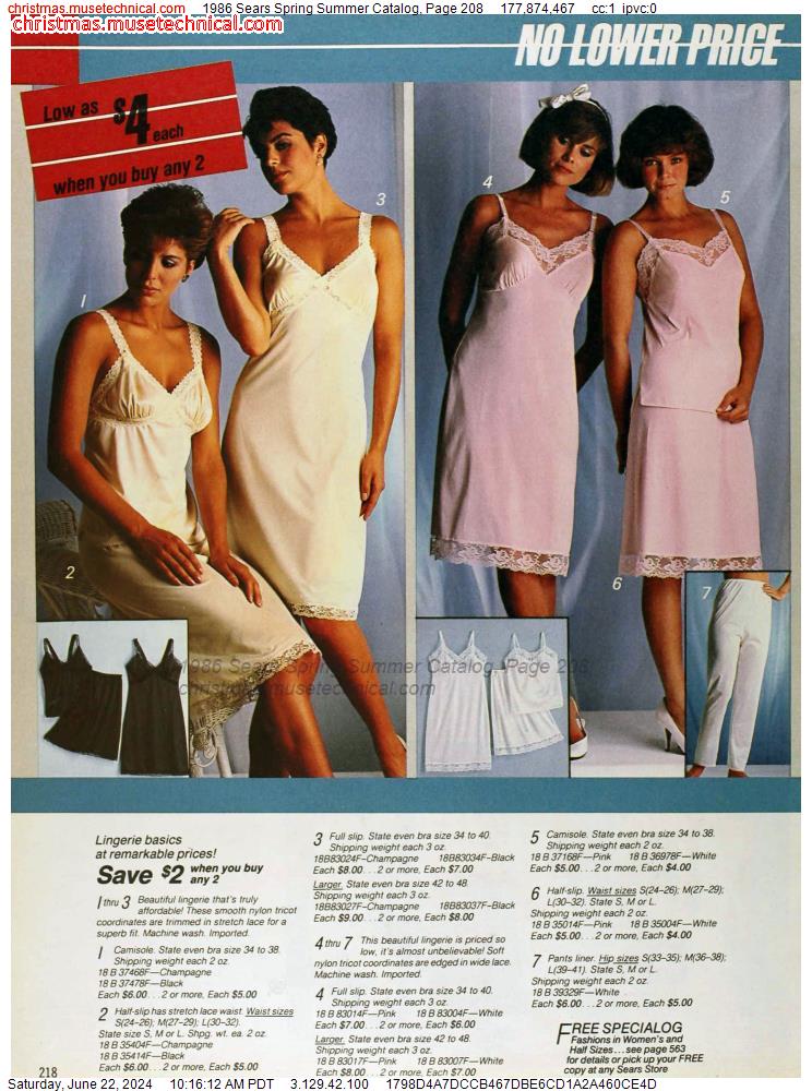 1986 Sears Spring Summer Catalog, Page 208