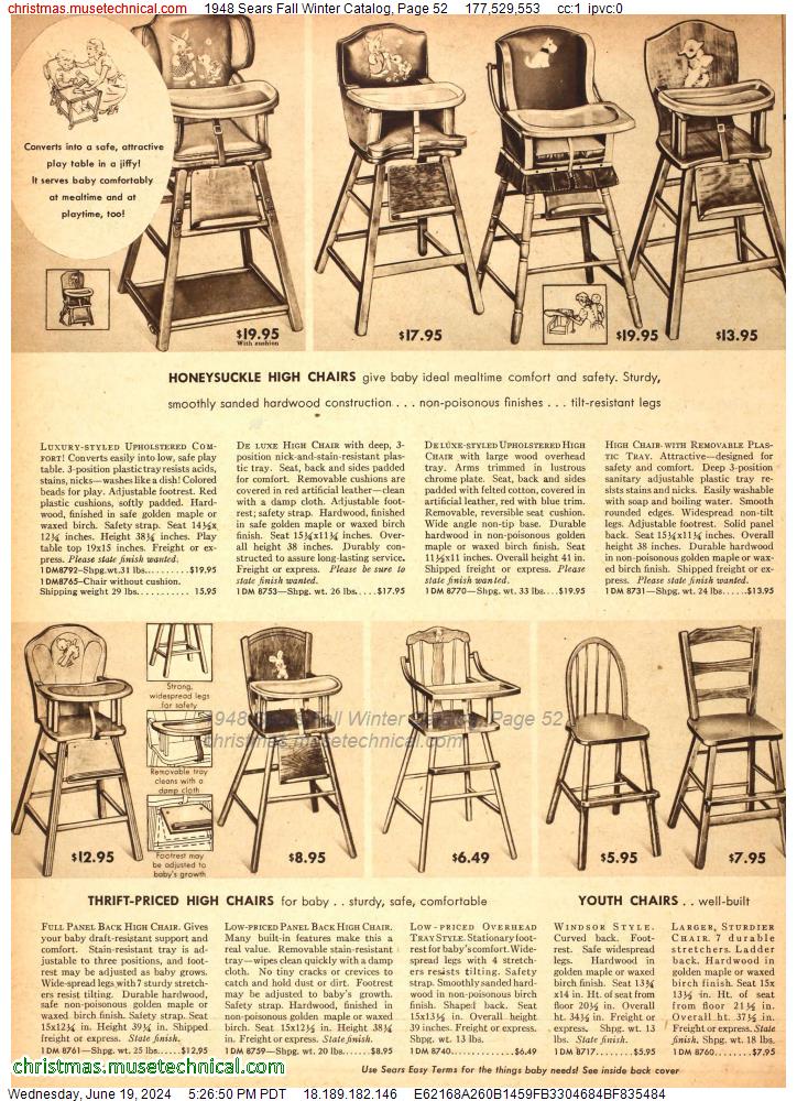 1948 Sears Fall Winter Catalog, Page 52
