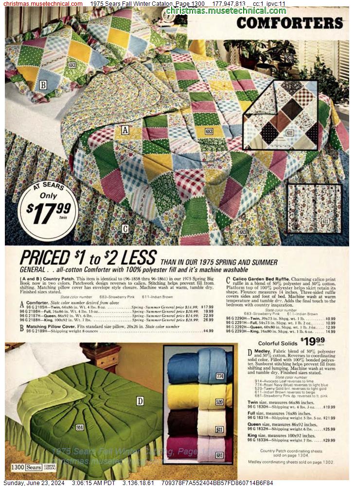 1975 Sears Fall Winter Catalog, Page 1300