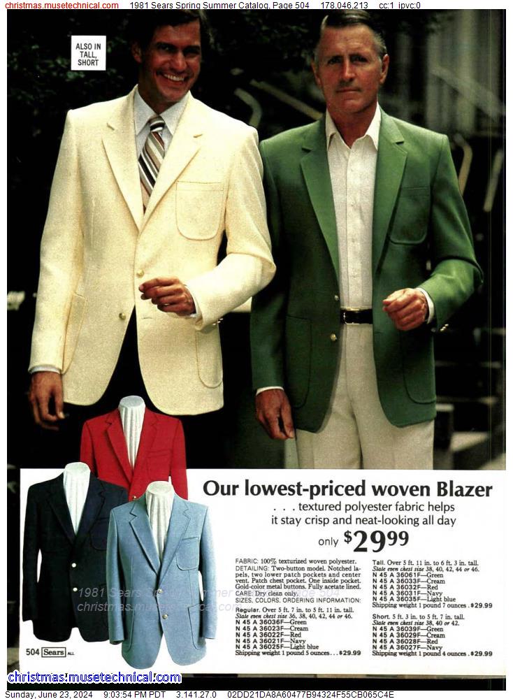 1981 Sears Spring Summer Catalog, Page 504