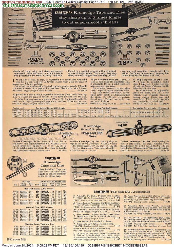 1963 Sears Fall Winter Catalog, Page 1067