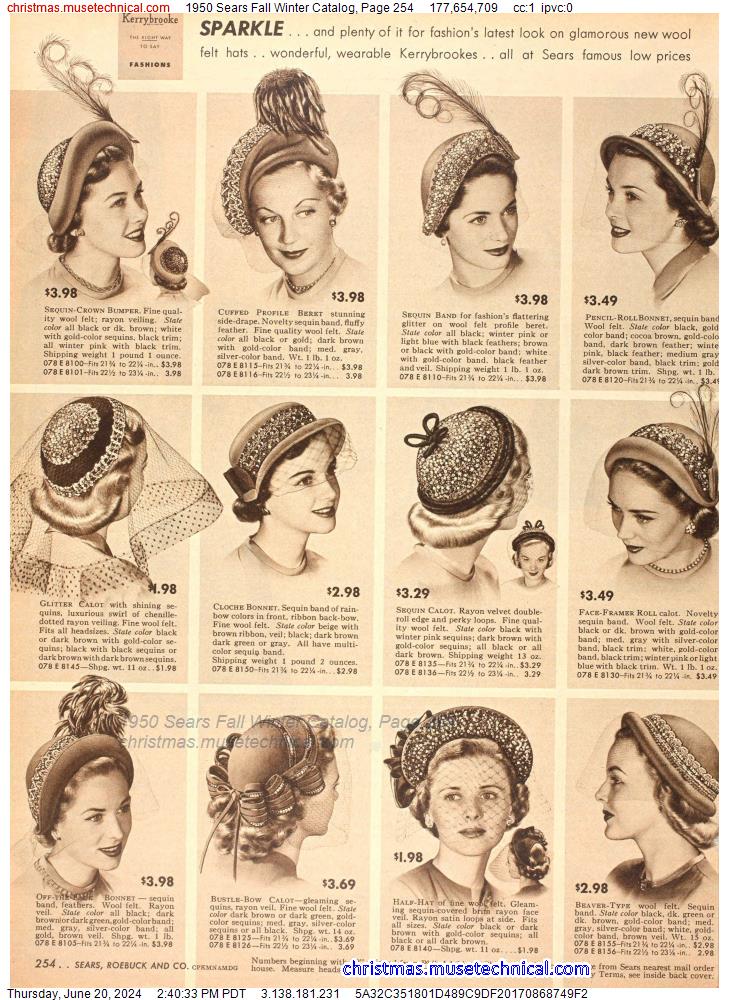 1950 Sears Fall Winter Catalog, Page 254
