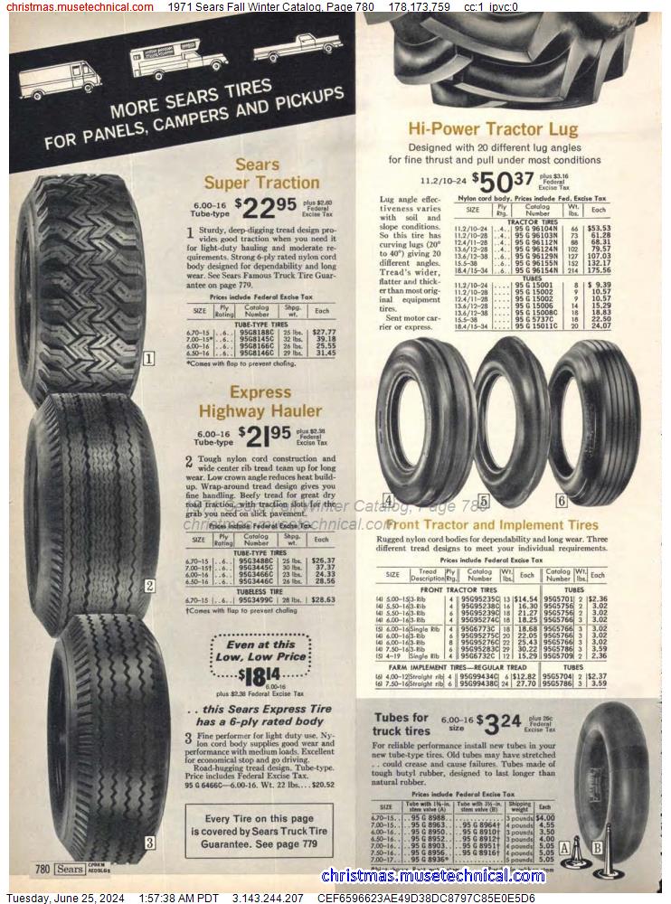 1971 Sears Fall Winter Catalog, Page 780