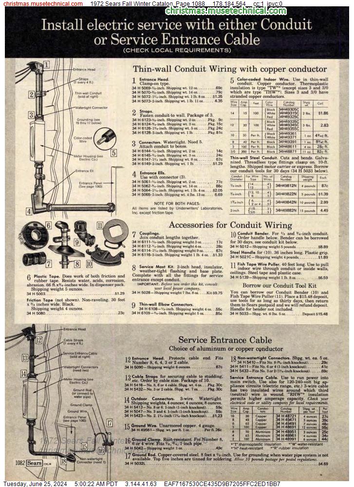 1972 Sears Fall Winter Catalog, Page 1088