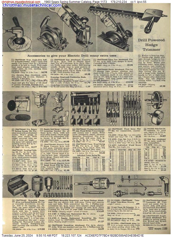 1960 Sears Spring Summer Catalog, Page 1173