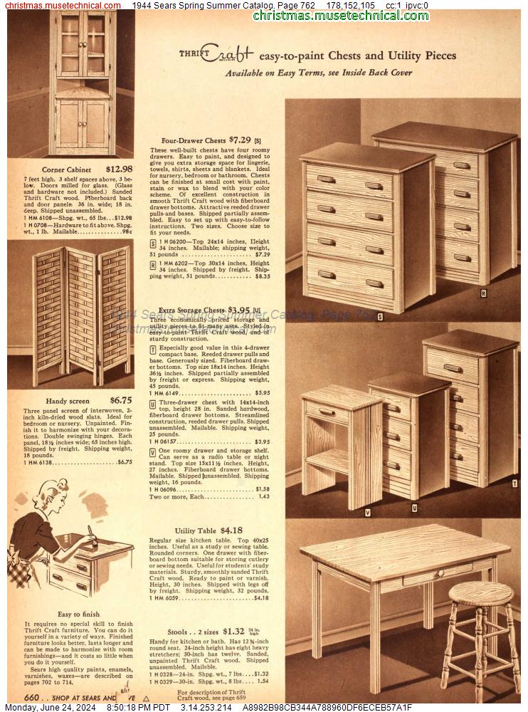 1944 Sears Spring Summer Catalog, Page 762
