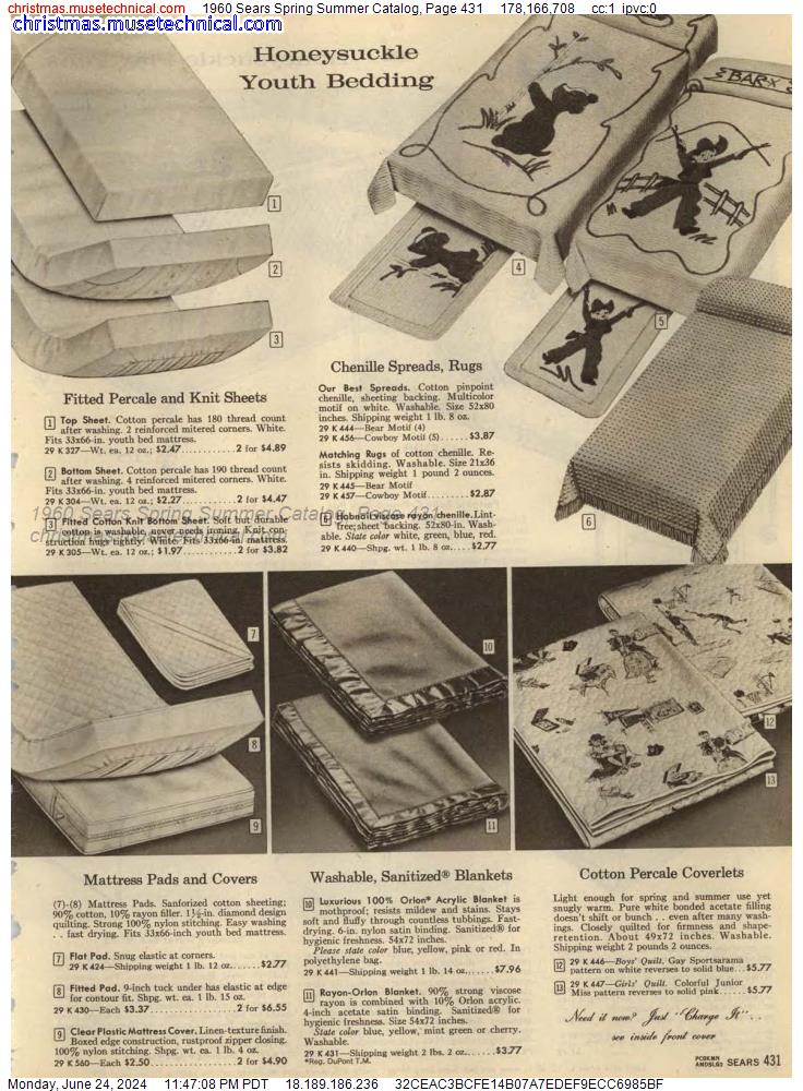 1960 Sears Spring Summer Catalog, Page 431