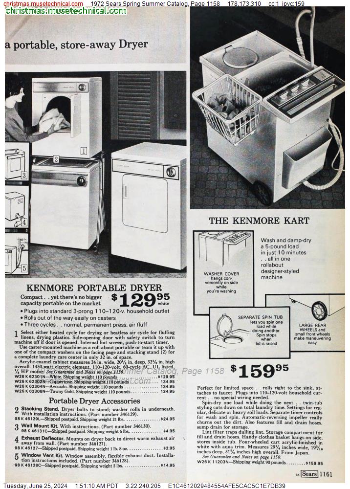 1972 Sears Spring Summer Catalog, Page 1158