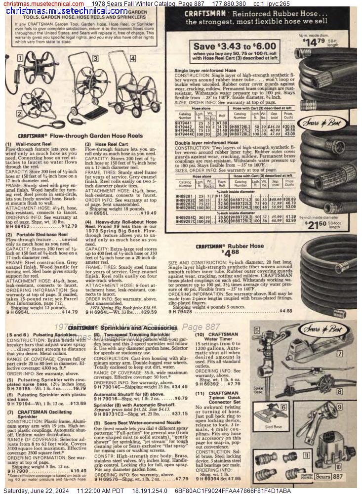 1978 Sears Fall Winter Catalog, Page 887