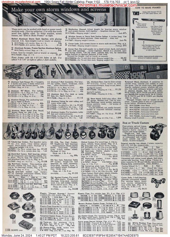 1964 Sears Fall Winter Catalog, Page 1102