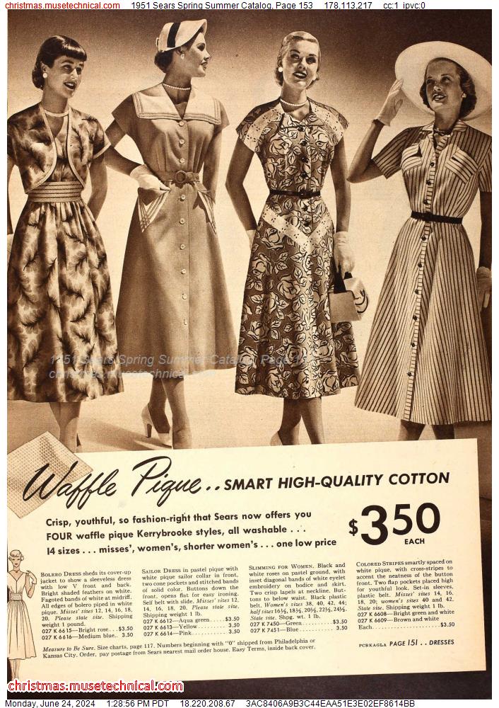 1951 Sears Spring Summer Catalog, Page 153