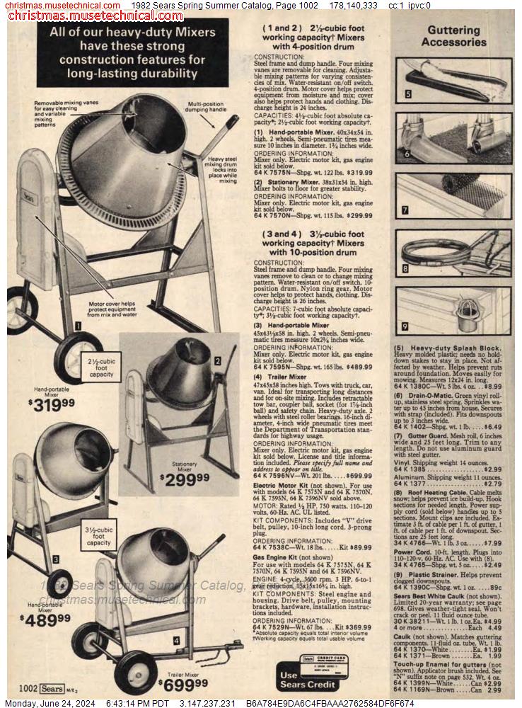 1982 Sears Spring Summer Catalog, Page 1002