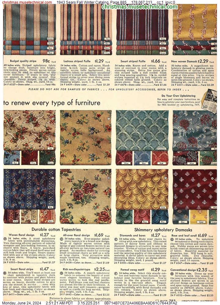 1943 Sears Fall Winter Catalog, Page 885