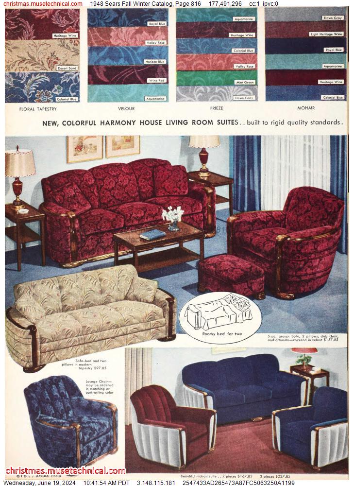 1948 Sears Fall Winter Catalog, Page 816