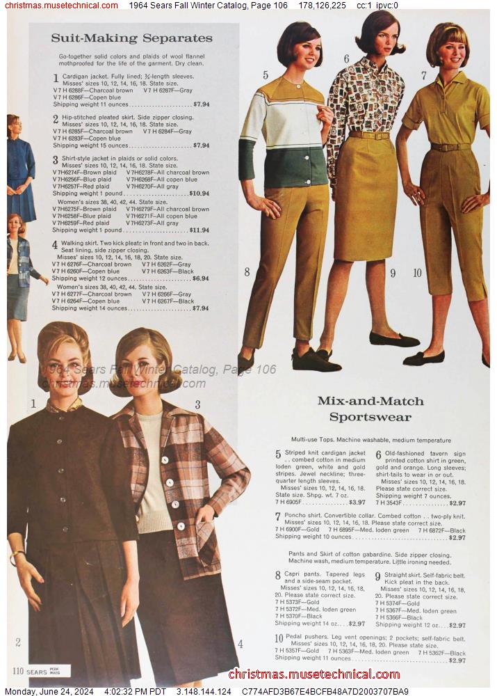 1964 Sears Fall Winter Catalog, Page 106
