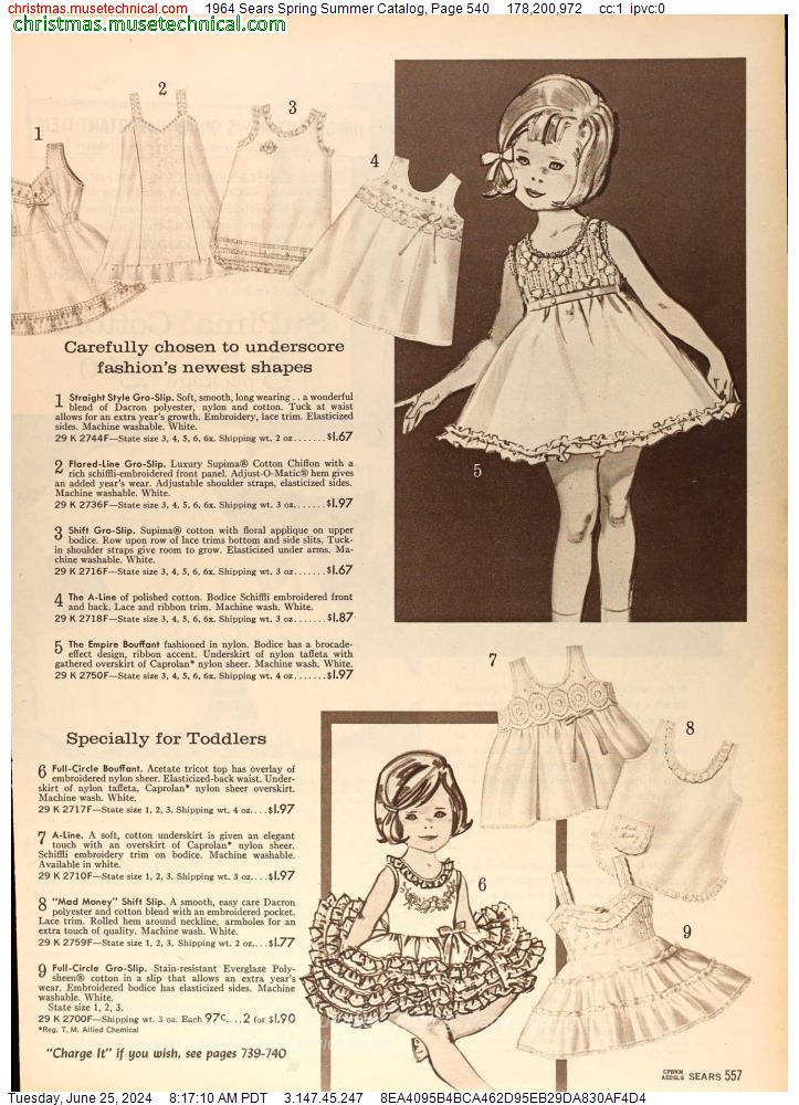 1964 Sears Spring Summer Catalog, Page 540