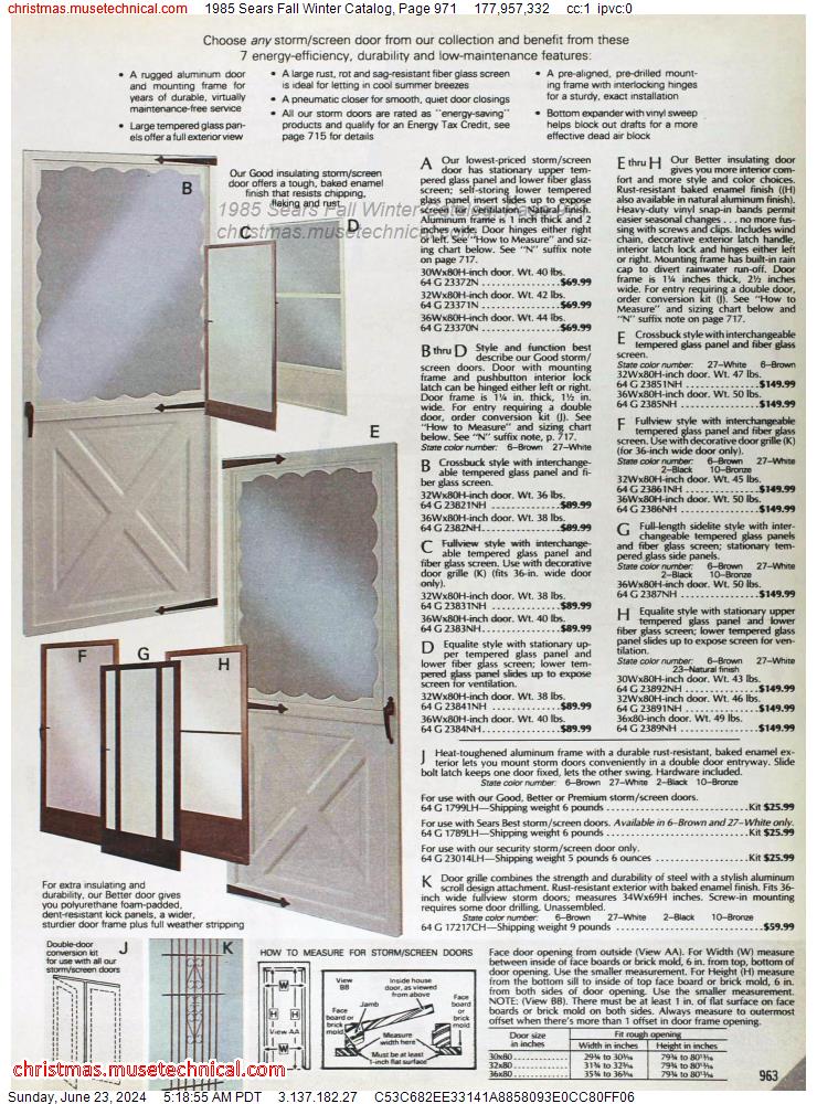 1985 Sears Fall Winter Catalog, Page 971