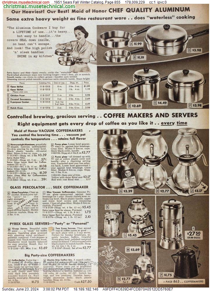 1951 Sears Fall Winter Catalog, Page 855