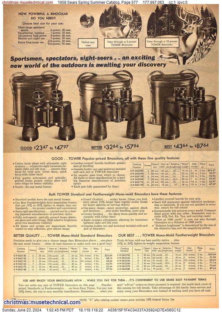 1958 Sears Spring Summer Catalog, Page 577