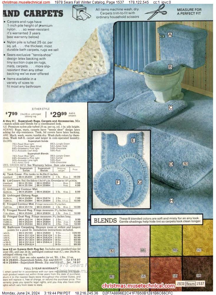 1978 Sears Fall Winter Catalog, Page 1537