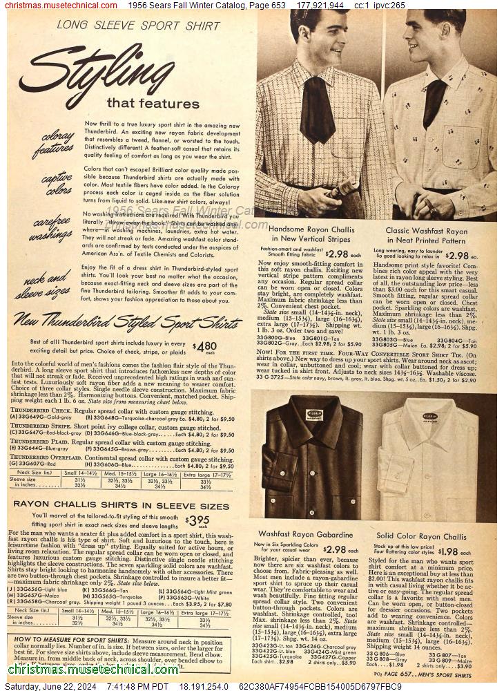 1956 Sears Fall Winter Catalog, Page 653