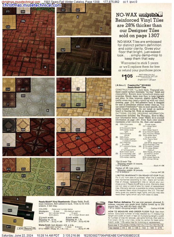 1981 Sears Fall Winter Catalog, Page 1308