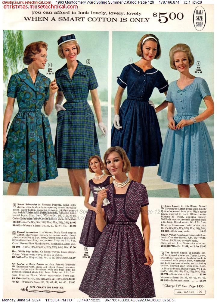 1963 Montgomery Ward Spring Summer Catalog, Page 129