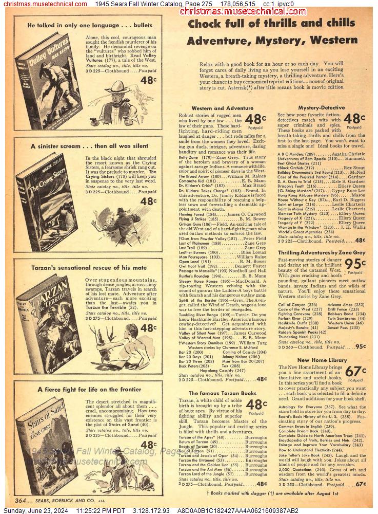 1945 Sears Fall Winter Catalog, Page 275