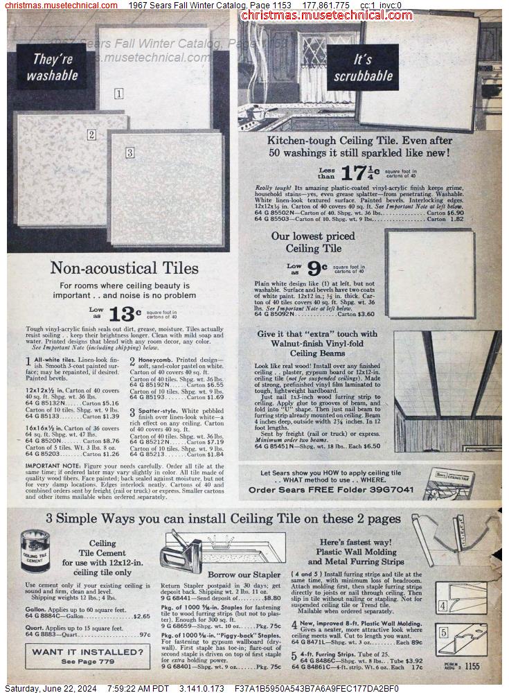 1967 Sears Fall Winter Catalog, Page 1153