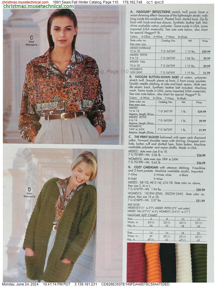 1991 Sears Fall Winter Catalog, Page 110