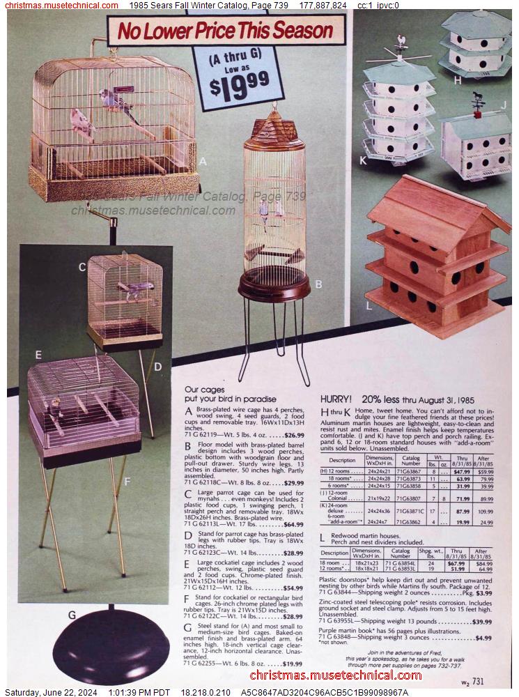 1985 Sears Fall Winter Catalog, Page 739