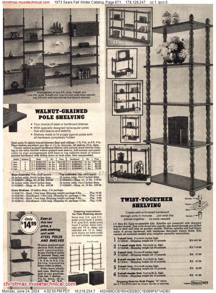 1973 Sears Fall Winter Catalog, Page 671