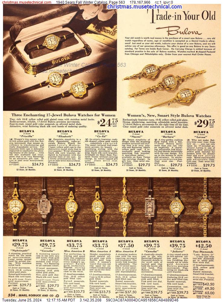 1940 Sears Fall Winter Catalog, Page 563