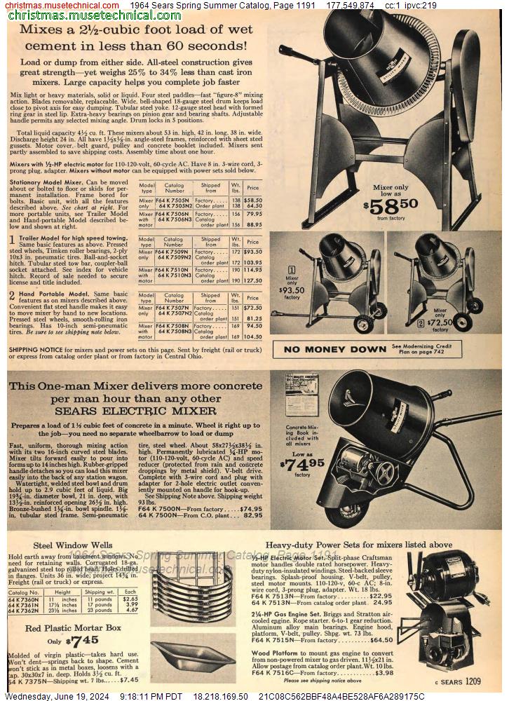 1964 Sears Spring Summer Catalog, Page 1191