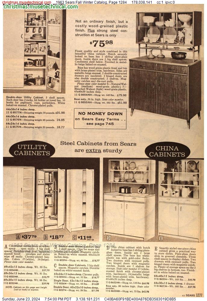 1963 Sears Fall Winter Catalog, Page 1284