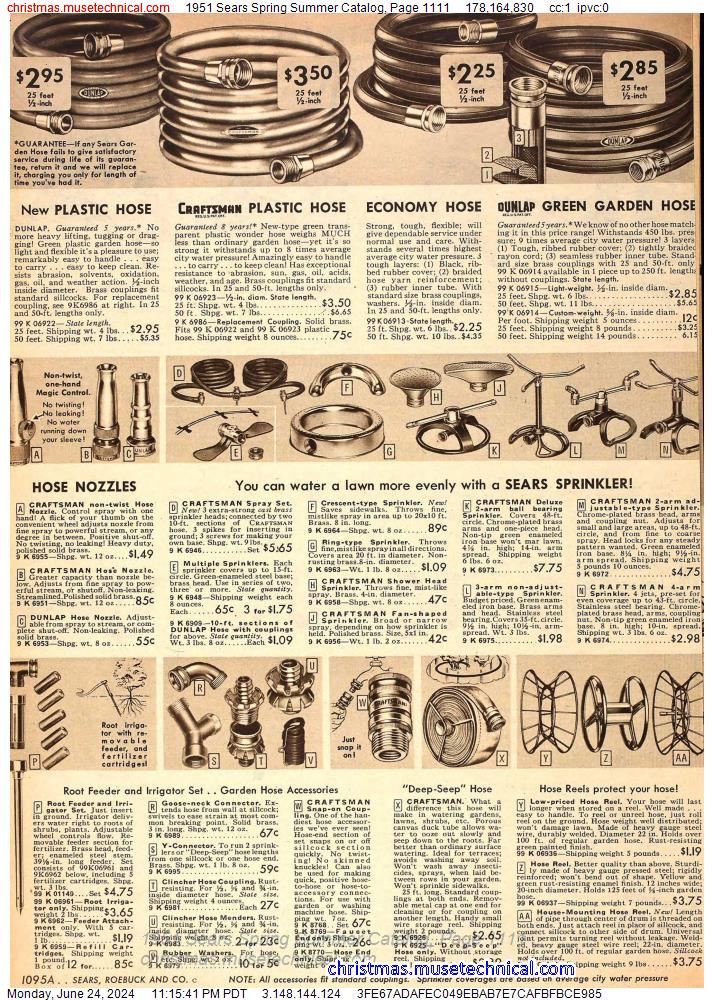 1951 Sears Spring Summer Catalog, Page 1111