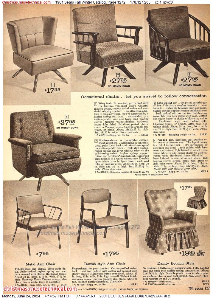 1961 Sears Fall Winter Catalog, Page 1272