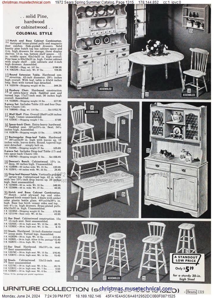 1972 Sears Spring Summer Catalog, Page 1315