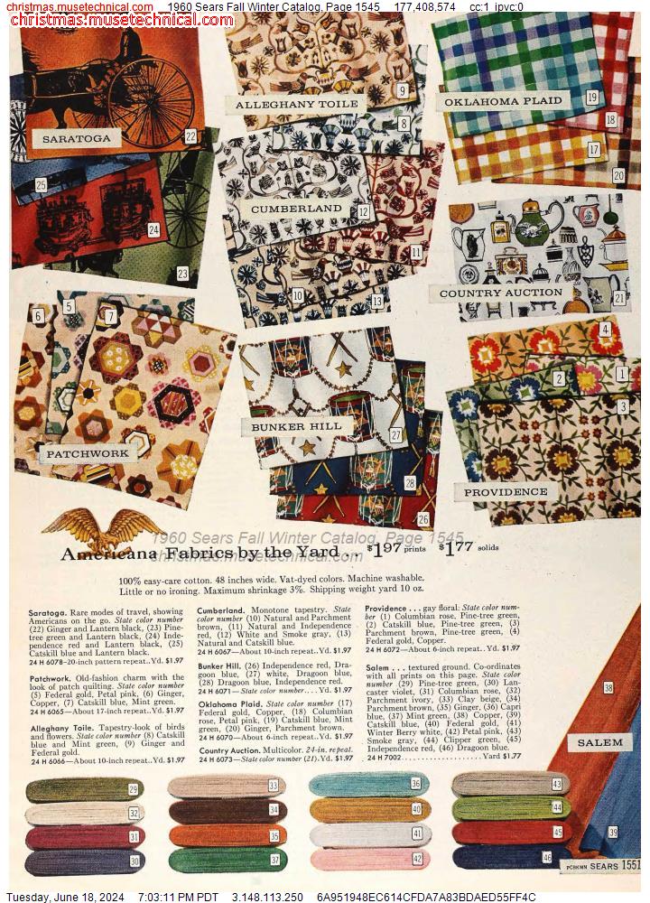 1960 Sears Fall Winter Catalog, Page 1545