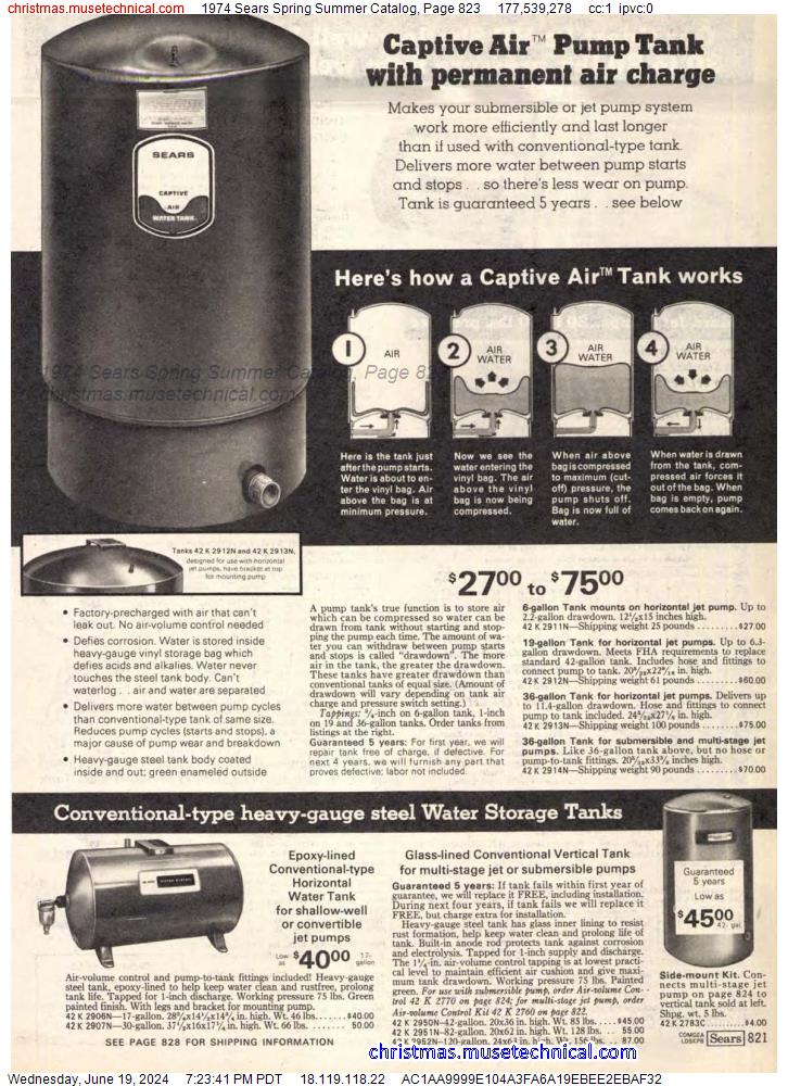 1974 Sears Spring Summer Catalog, Page 823