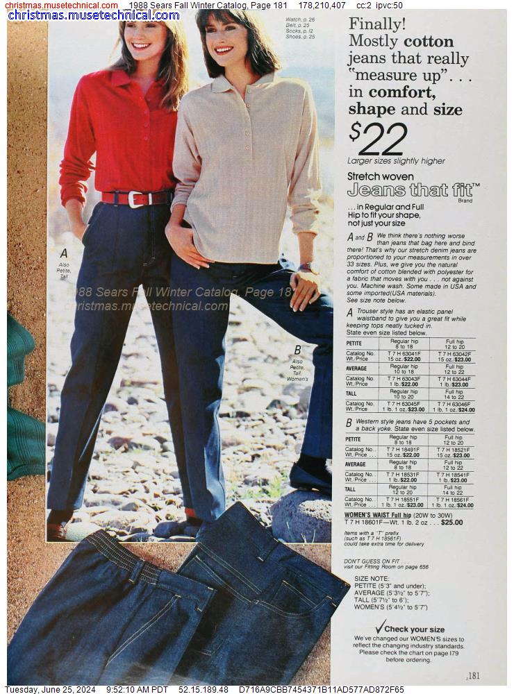 1988 Sears Fall Winter Catalog, Page 181