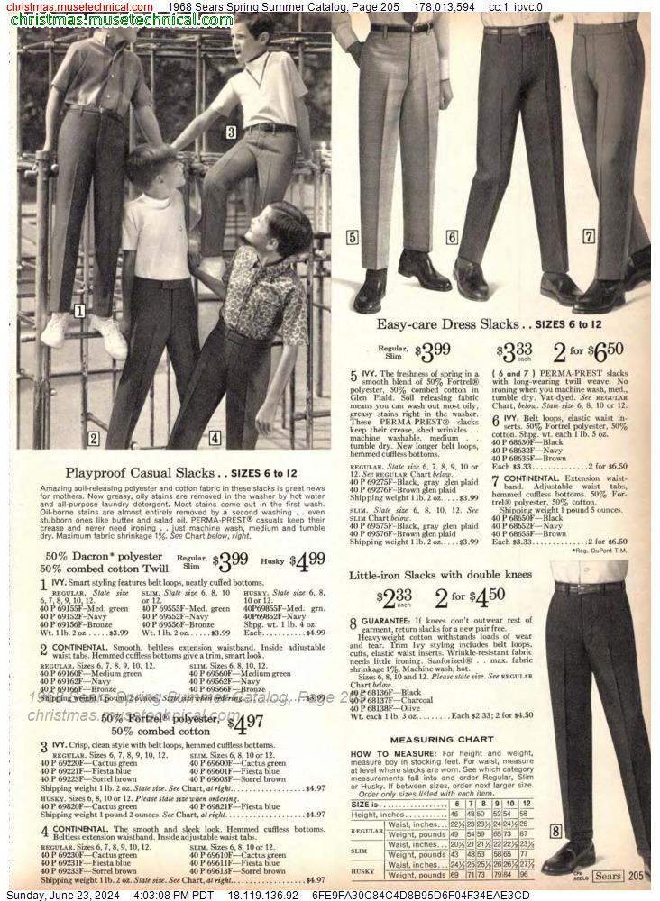 1968 Sears Spring Summer Catalog, Page 205